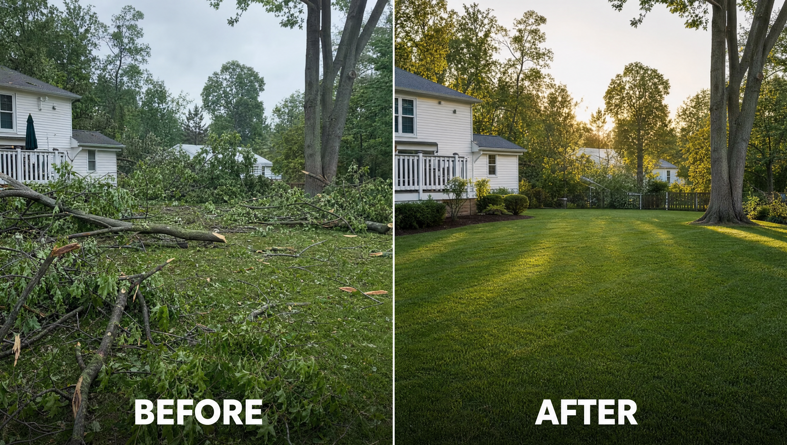 Before & After — Storm Cleanup