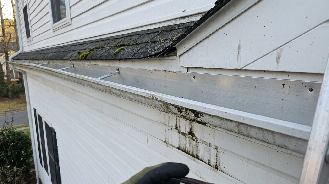 Clean gutters after professional cleaning